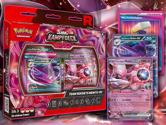 Pokemon Liga-Kampfdeck Team Rockets Mewtu ex - Deutsch